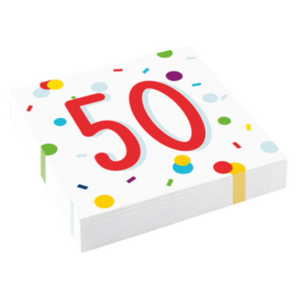 Servietter 50 års fødselsdag 33x33cm  20 stk
